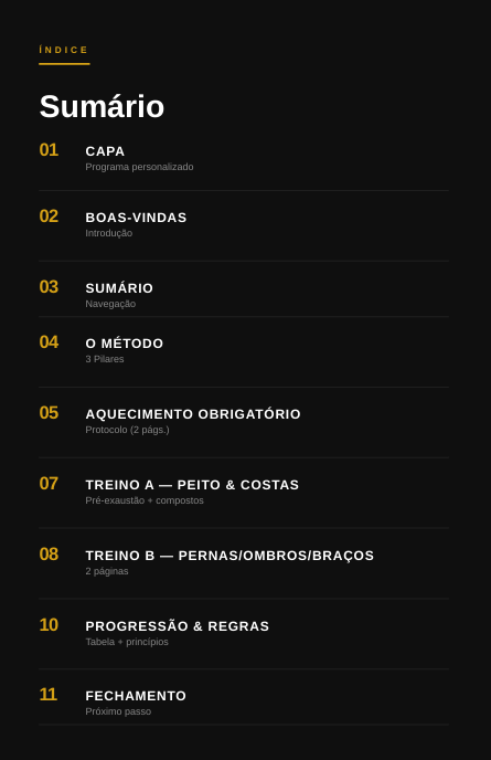 Sumário do protocolo